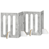 Folding Pet Fence 4 pcs Concrete Grey 201 x 38 x 70 cm 8005960