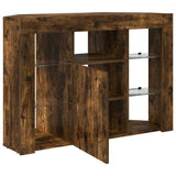 Corner LED TV Cabinet Smoked Oak 100x40x68cm Engineered Wood 889790