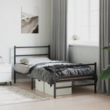 Metal Bed Frame without Mattress with Footboard Black 100x200cm 355378