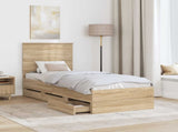 Bed Frame with Drawer Sonoma Oak 75 x 190 cm Engineer Wood 3411168
