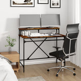 Desk Smoked Oak 100x50x90 cm Engineered Wood and Iron 826701