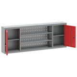 Tool Cabinet with Shelf Red and Grey 150 x 20 x 55 cm Steel 4103476
