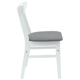 Dining Chairs 2 pcs White 42 x 47.5 x 81 cm Solid Rubber Wood 42020433