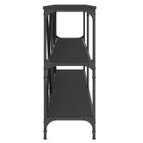 Console Table Black 200x30x75 cm Engineered Wood and Iron 832858