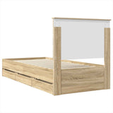 Bed Frame with Drawer Sonoma Oak 75 x 190 cm Engineer Wood 3409512