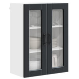 Wall Glass Cabinet PORTO Black 60 x 31 x 80 cm Engineered Wood 885436