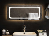 LED Bathroom Mirror Transparent 70 x 40 cm Tempered Glass 42045833