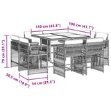 9 Piece Garden Dining Set with Cushions Mix Beige Poly Rattan 3211740