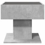 ZNTS Coffee Table with LED Concrete Grey 50x50x45 cm Engineered Wood 847528