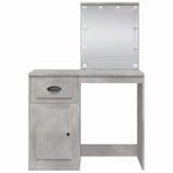 Dressing Table with LED Lights Concrete Grey 90x42x132.5 cm 834974