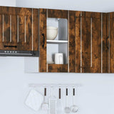 Kitchen Wall Cabinet with Glass Door Lucca Smoked Oak 853772