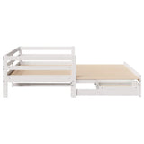 Daybed with Trundle and Drawers without Mattress White 80x200 cm 3302149