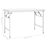 Kitchen Folding Work Table 120x60x80 cm Stainless Steel 326158