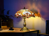 Stained Glass Table Lamp, Handcrafted Artisan Collectible, Suitable for Living Room and Bedside, T3398P341476