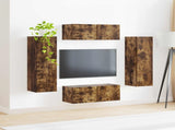 TV Cabinet Set Wall-mounted 4 pcs Smoked Oak Engineered Wood 3409038
