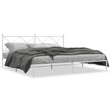 Metal Bed Frame without Mattress with Headboard White 200x200cm 376558