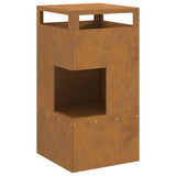 Fire Pit Brown 50 x 50 x 100 cm Weathering Steel 858933