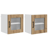 Wall Glass Cabinet PORTO 2 pcs Artisan Oak 40 x 31 x 40 cm 885204