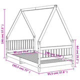 Kids Bed Frame White 90x190 cm Solid Wood Pine 834508