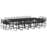 Garden Dining Set Black PE rattan Large Stackable 3295041