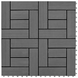 Grey 11 pcs 30 x 30 cm Decking Tiles WPC 1 sqm 41551