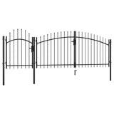 ZNTS Garden Gate Steel 1.5x4 m Black 144362