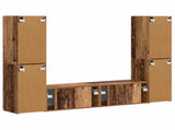 TV Cabinet Set 6 pcs Old Wood Engineered Wood 3409112