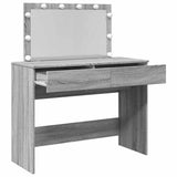 Dressing Table with LED Grey Sonoma 100x40x120 cm 848211