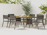 Outdoor Dining Set Grey PE rattan, steel, solid acacia wood 3120103