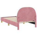 Children's Bed Frame with Headboard Pink 80 x 160 cm Velvet 42011007