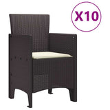 Garden Dining Set with Cushion 11 pcs Brown and Cream Rattan 3378761