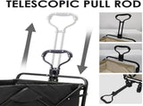 NEW 5" Rubber Wheel Heavy Duty Foldable Garden Trolley Cart Wagon for Camping Garden UK-black 12106886