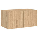 4 Piece TV Wall Units with LED Sonoma Oak Engineered Wood 3216820