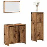 3 Piece Bathroom Furniture Set Old Wood Engineered Wood 3328563