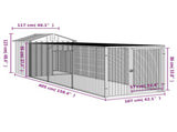 Chicken Cage with Run Anthracite 117x405x123 cm Galvanised Steel 3189069