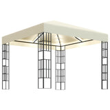 Gazebo with LED String Lights 3x3 m Cream 3070320