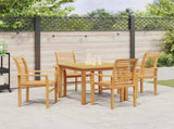 Dining Chair 4 pcs Brown 62 x 55 x 94 cm Solid Teak Wood 42007596