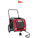 Pet Bike Trailer Red and Grey Oxford Fabric and Iron 93901