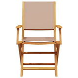 Folding Garden Chairs 8 pcs Taupe Fabric and Solid Wood 3214582