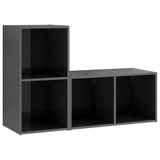 TV Cabinets 2 pcs High Gloss Grey 72x35x36.5 cm Engineered Wood 3079951