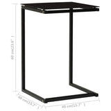 Side Table Black 40x40x60 cm Tempered Glass 322784