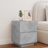 Bedside Cabinet with LED Lights Concrete Grey Engineered Wood 836741