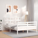Bed Frame without Mattress White Small Double Solid Wood 3194802