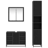 Bathroom Furniture Set 3 pcs Black Oak Engineered Wood 3402562