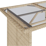 2 Piece Garden Dining Set with Cushions Beige Poly Rattan 366333