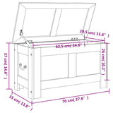 Storage Chest with Lid Brown Solid Wood Acacia 364914