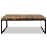 Coffee Table Black and Brown Teak Wood and Resin 110x60x40 cm 244551