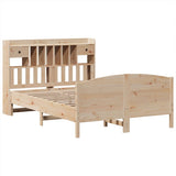 ZNTS Bookcase Bed without Mattress 140x200cm Solid Wood Pine 3323143