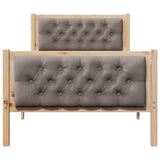 Bed Frame with Headboard Taupe 90 x 190 cm Solid Pine Wood 878437