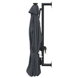 Wall-mounted Garden Parasol with LEDs 300 cm Anthracite 312524